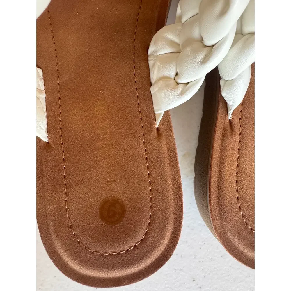 NWT MaxMuxun White braided sandal Size‎ 9